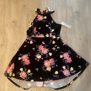 Black dress with flowers